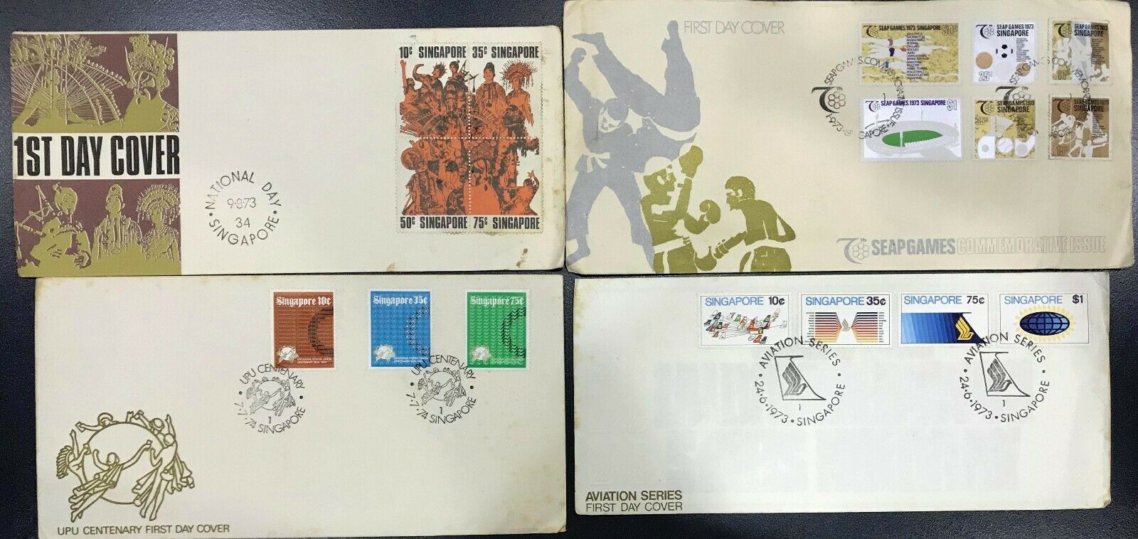 Singapore First Day Covers X 4 Unaddressed