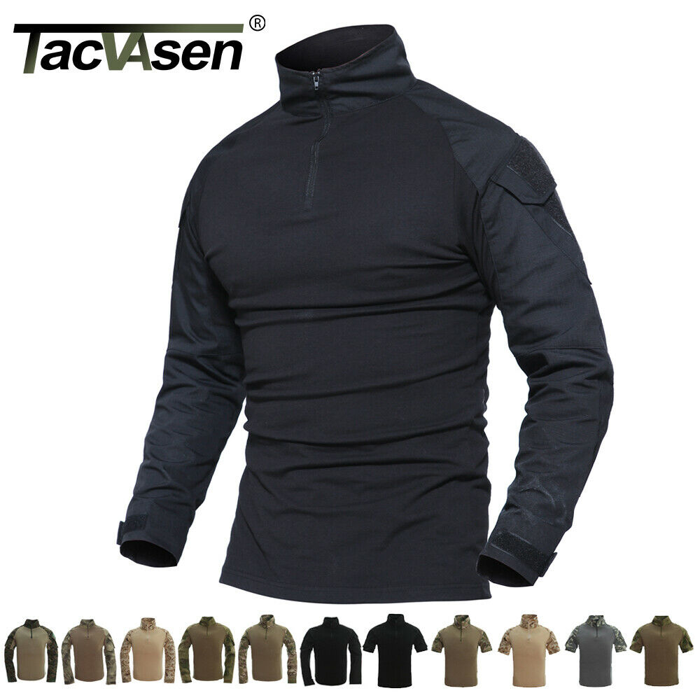 Tacvasen Tactical Military Combat Shirts Pullover Moisture Wicking Army T-shirts